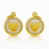 ราคา พญาครุฑ 2x2 ซม จี้พญาครุฑ ล้อมเพชร งานสองด้าน งานทองเหลือง สูง 5 ซ.ม เสริมงาน เสริมบารมี จี้ครุฑ (6277409390)