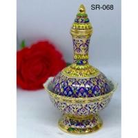 ราคา ที่กรวดน้ำ เบญจรงค์ (พุ่มข้าวบิณฑ์ พื้นน้ำเงิน) (2883678044)