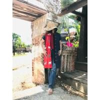 ราคา เดรสใยกัญชงประดับผ้านากา (10026726275)