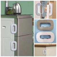 ราคา ล็อคตู้เย็น แก้ยางเสื่อม ปิดไม่สนิท ล็อคประตู ล็อคตู้ กันเด็กเปิด ไม่ต้องเจาะ เทปกาว 3M ในตัว รุ่นอัพเกรดปลดล็อคง่าย (27731876650)