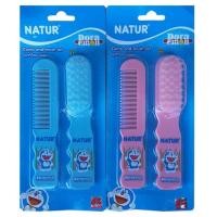 ราคา Natur หวีเด็กอ่อน ชุดหวีและแปรงเด็กลายโดเรม่อน Comb and brush set (2840264379)