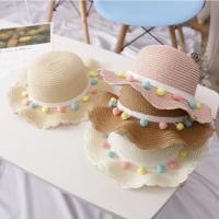 ราคา ใหม่ หมวกทรงกลมเด็ก / หมวกสานเด็ก และกระเป๋าสานเด็ก มีปอมๆ สีสันสดใส (12975153033)