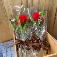 ราคา ดอกทิวลิปสีแดง พร้อมห่อแผ่นใส❤️ (26842495620)