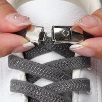 ราคา กดล็อคไม่มีผูกเชือกผูกรองเท้ายืดหยุ่นลูกไม้แบนสำหรับรองเท้าผ้าใบเด็กผู้ใหญ่8มิลลิเมตรกว้าง1คู่ (21353548519)