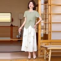 ราคา ใหม่ ใหม่จีนแฟชั่นสูทกระโปรง2024ฤดูร้อนหัวเข็มขัดยืนปกด้านบนพิมพ์กระโปรงชุดสองชิ้นชุดแฟชั่น2024ฤดูร้อนใหม่20251012 (41673772087)