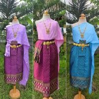 ราคา Nn // ชุดไทยเด็กแม่พุดตาล ชุดสไบผ้าถุงจีบหน้านางสุดสวย (41523064546)