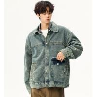 ราคา เสื้อแจ็คเก็ตยีนส์ Unisex สไตล์อเมริกาย้อนยุค สีน้ำเงิน ใส่ง่าย (44372241443)