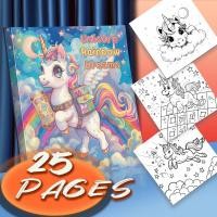 ราคา {ความฝันสายรุ้งของยูนิคอร์น} 25 สมุดระบายสีแฟนตาซียูนิคอร์นเด็กเมจิกกราฟฟิตีหนังสือสไตล์เจ้าหญิงศิลปะตรัสรู้แฟนตาซีโลกภาพวาดสร้างสรรค์ด้านเดียวออกแบบ24ชม. การจัดส่งไ (44202502549)