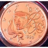 ราคา เหรียญ​ยูโร​ ฝรั่งเศส​ France, 1​ Euro​Cent, ไม่​ผ่าน​ใช้​ UNC, #​2342 (18558862561)