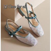 ราคา พร้อมส่งจากไทย TX356 รองเท้าแตะรัดส้น Baotou หัวเหลี่ยม แต่งลูกไม้ สวมใส่สบาย แฟชั่นทันสมัย สไตล์เกาหลี (17784473737)