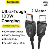 ราคา Baseus Unbreakable Data Cable Series Type C ถึง Type C 100W 2M 2 เมตร Super Fast Charging PD Power Delivery Cable Type C 100 วัตต์ 25W 45W 60W Quick Charge (41405744129)