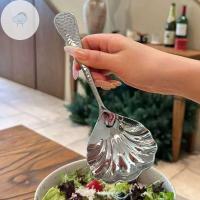 ราคา สอง เปลือกรูปร่างช้อนสแตนเลสด้ามยาวทัพพีร้านอาหารขนมช้อนไอศครีมตักอุปกรณ์ครัวเครื่องมือ ไทย (28643536951)