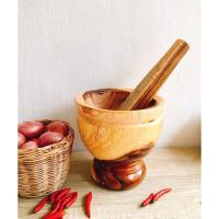 ราคา Titanium ครกไม้เหลือง ครกไม้จามจุรี 10 นิ้ว พร้อมสาก (42002203986)