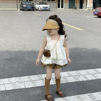 ราคา Q Xsk เสื้อผ้าเด็กสไตล์เกาหลี 2025 ฤดูร้อนใหม่สาว Ruffled ลูกไม้สลิงเด็กสไตล์ตะวันตก Bud เอวกางเกงขาสั้นฤดูร้อนกางเกง GT ขนาด 110 Shop Swoan125 th ✨Swoan60.th✨ (56800163519)