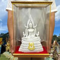 ราคา ชุดพระพุทธชินราช พระคู่บ้านคู่เมือง สีขาวมุก หน้าตัก 5 นิ้ว เนื้อเรซิ่น พร้อมตู้กระจก (18262794212)