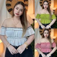 ราคา เสื้อสาวอวบ**ร้าน แม่เพ็ญ อก36-48 ยาว9นิ้ว ผ้าชีฟอง ของสาวอวบอ้วน เกาะอกมีแขน**รุ่น กระแต ตัวสั้น** (40953993398)