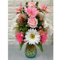 ราคา แจกันดอกไม้ เรียบหรูดูดี โทนชมพู ขาว เป็นดอกไม้ประดิษฐ์ เก็บได้นาน 10 ปี เรียบ หรู ดูดี รับประกันสินค้าไม่เสียหาย (3416340681)