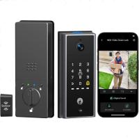 ราคา Smart Deadbolt Lock with Camera, Fingerprint Keyless Entry Door Lock for Front Door, Built-in WiFi, 10000mAh Battery (44124837657)