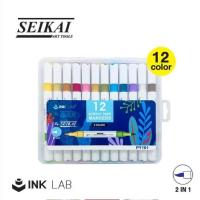 ราคา ปากกาอะคริลิค ชุดปากกา SEIKAI ACRYLIC INKLAB (ACRYLIC MARKER) 12ด้าม/24สี (29550841361)