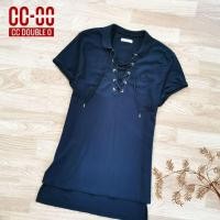 ราคา เดรสโปโล เสื้อยาว CCOO #เสื้อมือสอง สภาพดี CC Double O (4141656832)