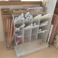 ราคา พร้อมส่ง กล่องเก็บปากกา กล่องตั้งโต๊ะ กล่องเก็บดินสอ muji style กล่องใส สไตล์มูจิ กล่องเครื่องเขียน Happa.bkk (7132611425)