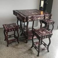 ราคา โต๊ะมุกสี่เหลี่ยม ชุดเก้าอี้น้ำชาหยก มือสอง เกรด️ ชุดใหญ่เต็ม✔ (24426269349)