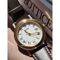 ราคา Gucci Vintage แท้ นาฬิกาผู้ชายวินเทจ ขนาด 38 mm ตัวเรือนสีทอง gold plate สายหนังใหม่ (56151457626)