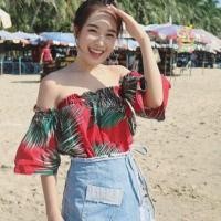 ราคา เกาะอกปาดไหล่ลายมะพร้าว (633796218)