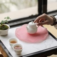 ราคา ญี่ปุ่นไม่สม่ําเสมอสีเขียวโลตัสหม้อแก้วผู้ถือจานรองขนาดเล็กแห้งถาดการต้มเบียร์แบบพกพาเดินทางถาดชาขนาดเล็ก (52050923273)