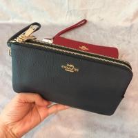 ราคา Coach คล้องมือ New แท้% Size-L 2 Zip สีน้ำเงินกรม/Midnight 1 ใบสุดท้ายค่ะ (1385336476)