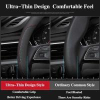 ราคา ▣ ฝาครอบพวงมาลัยหนังวัวคาร์บอนไฟเบอร์สำหรับ Mitsubishi ASX Triton Pero Outlander Attrage Mirage (40903042362)