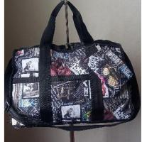 ราคา กระเป๋าเดินทางผ้าแคนวาสหนาพิมพ์ลาย Amica Moda ของ Italy มีใบเล็กห้อยด้านหน้า หิ้วถือได้,สะพายยาวได้ ขนาด 16 × 11 นิ้ว (27306524609)