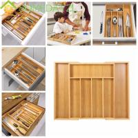 ราคา Somedayzl ถาดไม้ไผ่ธรรมชาติ ขยายได้ ปรับได้ สําหรับใส่ช้อนส้อม ลิ้นชัก (24473073869)