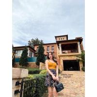 ราคา ชุดเซตกระโปรงสายเดี่ยวสีเหลือง งานป้าย Bellita SizeL ***มือ1ป้ายห้อย (20939362810)