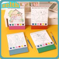 ราคา ความชั่วร้าย ชุดระบายสีสีน้ํา, สมุดระบายสีบ้าน 20 หน้า, มินิ 6 สีพร้อมพู่กันสีศิลปะหัตถกรรมหนังสือภาพวาดเด็กวัยหัดเดิน (43073012449)