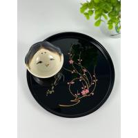 ราคา ถาดเสิร์ฟกลม Aizu-Nuri ลายดอกซากุระสีชมพู (43504704482)