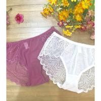 ราคา กางเกงในลายลูกไม้นำเข้าจากญี่ปุ่น สีขาว-ม่วง (4456133592)