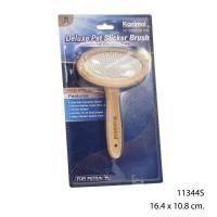 ราคา Kanimal แปรงหวีขนสุนัข วงรี-ซี่หวีลวด (ด้ามไม้) Deluxe Pet Slicker Brush หวีสางขน สุนัขและแมว S. 11344S (27653076861)