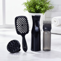 ราคา ชุดดูแลเส้นผม HairPro 4 ชิ้น ประกอบด้วย แปรงหนังศีรษะแบบระบายอากาศ หวีนวด สเปรย์ และขวดสําหรับทําสีผม เหมาะสําหรับใช้ที่บ้านและร้านซาลอน (51051000828)