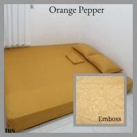 ราคา ผ้าปูที่นอน ลายนูน สีส้ม พริกไทย (20081805960)