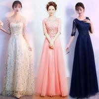 ราคา M-L เดรสราตรียาวออกงานสีครีมทอง/โอรส/กรม สวยหรู ใส่ไปงานแต่ง งานเลี้ยง งานปาร์ตี้ (27127914303)