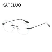 ราคา แว่นตาแฟชั่นโลหะไร้ขอบสำหรับผู้หญิง แบบกันแสงสีฟ้า Z6215 (44315672707)