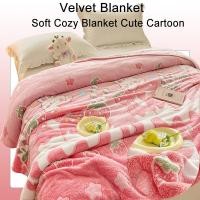 ราคา ผ้าห่มกำมะหยี่สตรอเบอร์รี่สักหลาดกำมะหยี่ตุ๊กตาโยนผ้าห่มผ้าห่มนุ่ม (24333324303)