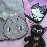 ราคา พร้อมส่งผ้าเช็ดหน้า Anna Sui ลายน้องแมวขนตาฟู ป้ายญี่ปุ่น (22839395664)
