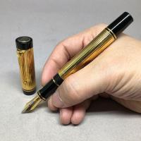 ราคา ปากกามือสอง ของแท้ PARKER Duofold Fountain Centennial Goldon ขนาดใหญ่ ยาว 13.6cm (7044949909)