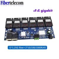 ราคา Gigabit 6 SC 2 RJ45 พอร์ตไฟเบอร์ Fast Ethernet switch Converter Ethernet Fiber Optical Media Converter 10/100/1000M (28918121268)