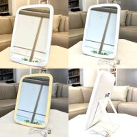 ราคา มีโค้ดลด25%ทัก กระจกตั้งโต๊ะ ไฟ LED กระจกมีไฟ LED กระจกแต่งหน้า led ปรับได้ 3 สี มีแบตเตอรี่ (44368844034)