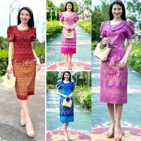 ราคา งานเข้าใหม่ เดรสผ้าฝ้ายหมักโคลนพิมพ์ลาย ใส่ทำงานใส่ออกงานได้จ้า (พร้อมส่ง) (22475100735)