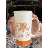 ราคา แก้วเซรามิค ลายช้าง สีน้ำตาลอ่อน ขนาด(สูง6นิ้ว กว้าง 3)ขนาด 550ml หรือ 18.5oz ออนซ์ เซรามิค ชากาแฟ ทรงกระบอก แก้วมัค ออก (28713641613)