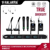 ราคา SHALANRA WM840 ระบบไมโครโฟนไร้สาย UHF Four-Channel Wireless Conference Microphone/Lavalier Microphone/ไมโครโฟนมือถือ (29688795112)